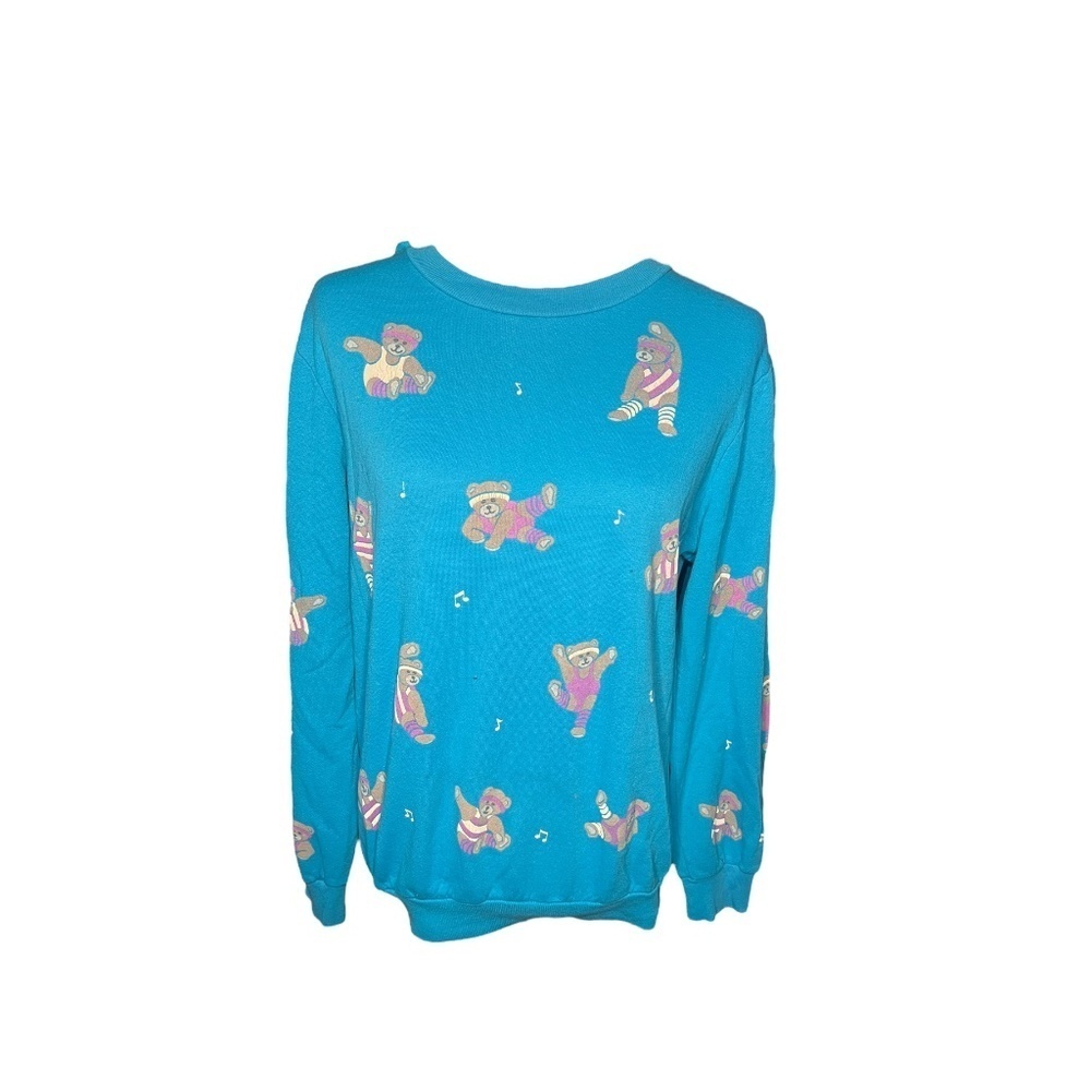 Vintage Exercising Teddy Bear AOP Crewneck 80's